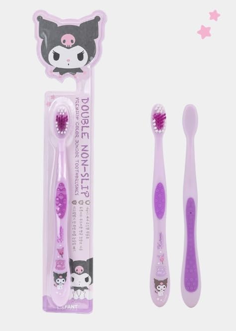 Cute Individually Packaged Toothbrush Set, Compact Head, Purple, 3 Count