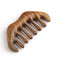 Natural Wood Wide Tooth Hair Comb, Green Sandalwood Hair Pick for Men and Women with Free Storage Pouch