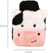 YMAIFUI 400ML Cute Rubber Cold or Hot Water Bottle Hand Warmers with Plush Cover Warm Body Bag Cute Cow