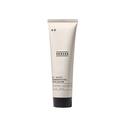 Versed Day Maker Microcrystal Exfoliating Cleanser - Creamy Facial Wash, Vegan Biodegradable Alternative to Microbeads
