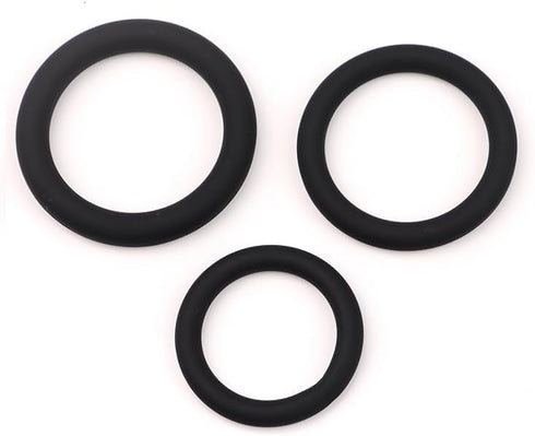 JESHVA Silicone Penis Ring Set for Men, including 3 Sizes 1.26-1.6 inch (Black)