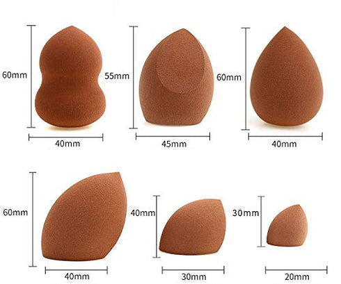 Pro Makeup Foundation Blending Sponges - 6Pcs Set