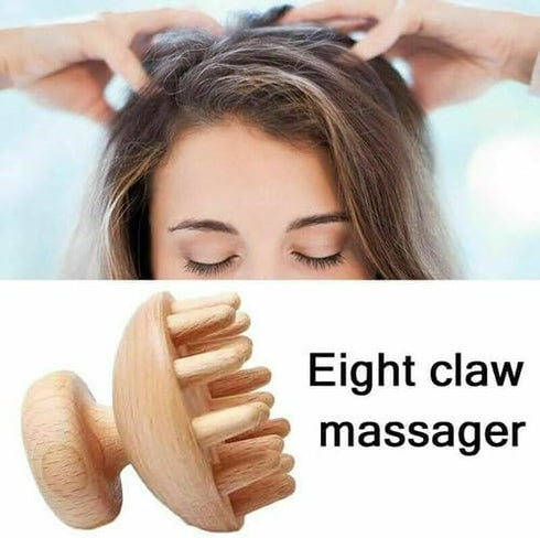 UCCKEYI 60x62mm Wood Guasha Press Head Massager Tool Octopus-Style Muscle Roller for Neck, Shoulders & Stress Relief