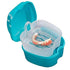 Coolrunner Denture Case - Denture Cup with Strainer, Storage Box for Travel, Retainer Cleaning (Green)