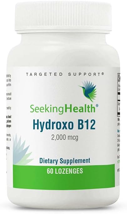 Seeking Health Hydroxo B12, 2000 mcg Methyl-Free Vitamin Lozenges, 60 Count