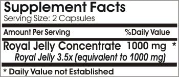 Naturetition Supplements 1000mg 200 Royal Jelly Concentrate ~ Capsules - No Additives ~