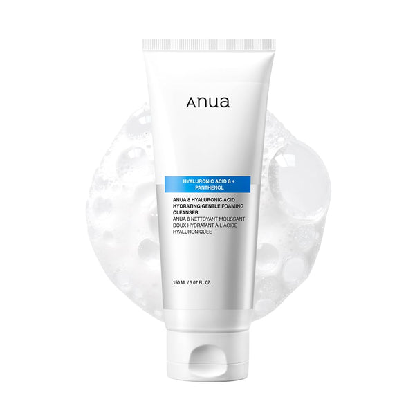 ANUA Hydrating Gentle Foaming Cleanser with Hyaluronic Acid, Korean Face Wash for Dry Skin (150ml/5.07fl oz.)