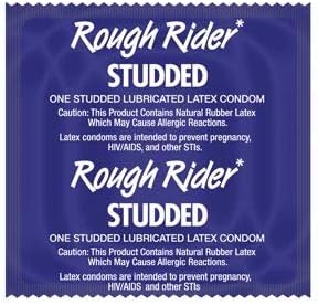 Lunamax Rough Rider Studded + Brass Pocket Case, Ribbed Textured Lubricated Latex Condoms-24