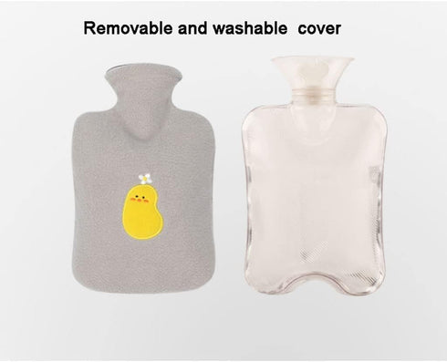 TIANYIA Reusable Unique Hot Water Bottle with Soft Cover, Leak Proof Hot Water Bag for Hand & Feet Warmer for Kids, Men