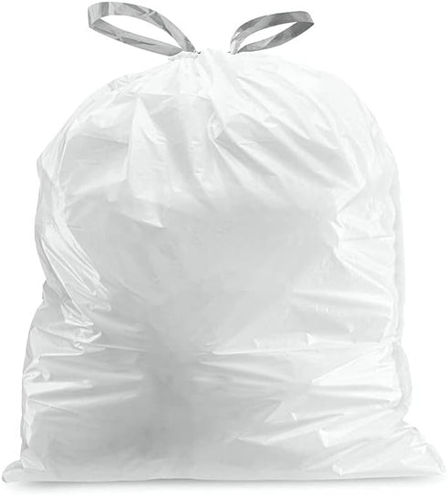 Plasticplace Custom Fit Trash Bags, Compatible with simplehuman Code F, 100 Count, 6.5 Gallon, White