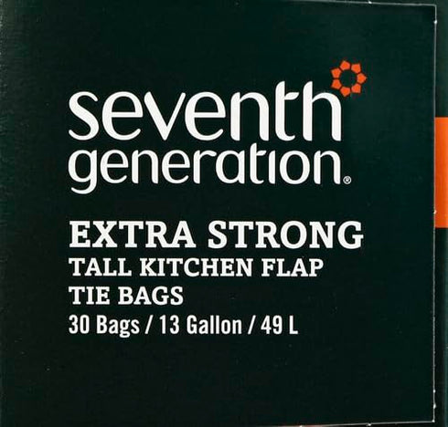 Seventh Generation Tall Kitchen Trash Bags, 30 Bags, 13 gal