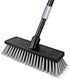 LandHope Heavy Duty Adjustable Long Handled Deck Broom, Hard Bristle Scrub Brush for Outdoor Garage
