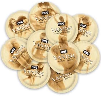 ONE Vanish Hyperthin with Silver Lunamax Pocket Case, Premium Lubricated Latex Condoms-24 Count