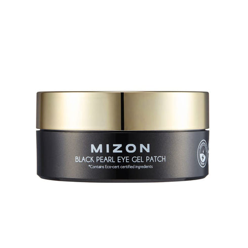 MIZON Pearl Eye Gel Patch Masks, Hydrogel Eye Treatment Mask for Reducing Wrinkles, Puffiness, Dark Circles (Black