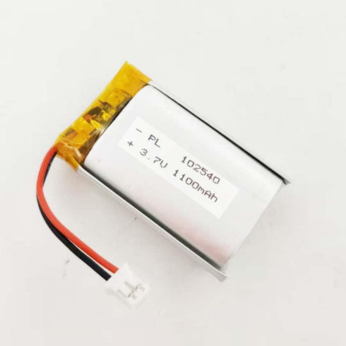 Rechargeable 3.7V Li Lipo Lithium Polymer Ion Battery Pack with 2 Pin 2.0mm/1.25mm JST Connector (102540 1100mAH 2.0Jst)