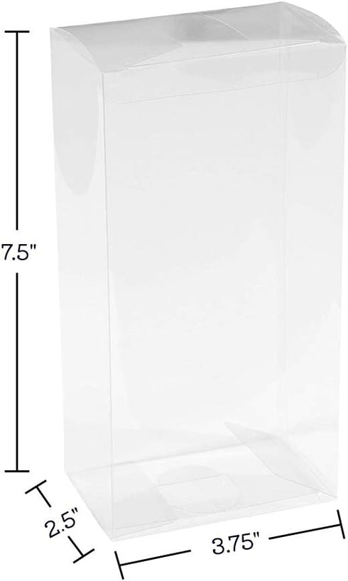 Clear PET Plastic Storage Boxes, 8 Pack, 7.5"x3.75"x2.5", Transparent Gift Boxes for Party Favors
