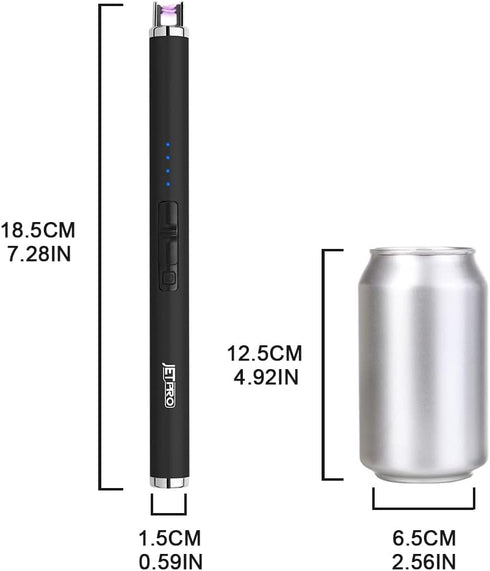USB Rechargeable Candle Lighter, Electronic Arc Lighter, Windproof Flameless with Safety Button for Camping, Cooking
