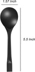 Plastic Dessert Spoons,Disposable Soup Spoons,Heavy Duty Black Spoons for Party Office Restaurants Events Utensils,5.5 x 1.57 Inch,Black,100 Pieces.