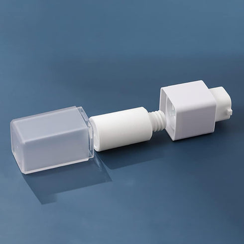 2 Pcs Frosted Plastic Airless Pump Bottles, Refillable Foundation Bottles, Empty Cream Lotion Bottles, Square Essence