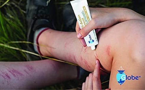 Globe First Aid Antibiotic Scar Minimizing Ointment, 4 Pack Pain-Relief with Neomycin, Bacitracin Zinc, Pramoxine HCl