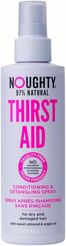 Noughty Thirst Aid Conditioning Detangling Spray, 97% Natural Leave In Treatment for Dry Hair, 200ml
