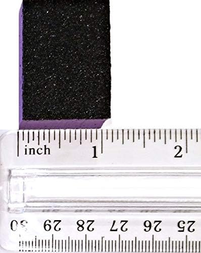 PrettyClaw 40pc Mini Disposable Nail Buffer Blocks, 80/80 Black Grit, Purple Buffing Sanding Nail File
