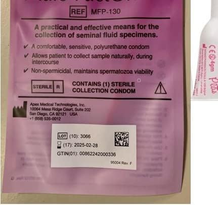 Male-Factor Pak w/4g Semen Collection Condom Lubricant