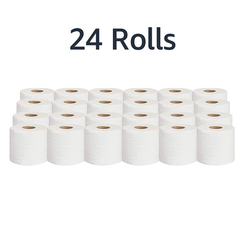 AmazonCommercial 2-Ply Ultra Plus Toilet Paper, 9600 Count, 24 Pack of 400 Sheets, Septic Safe, Unscented