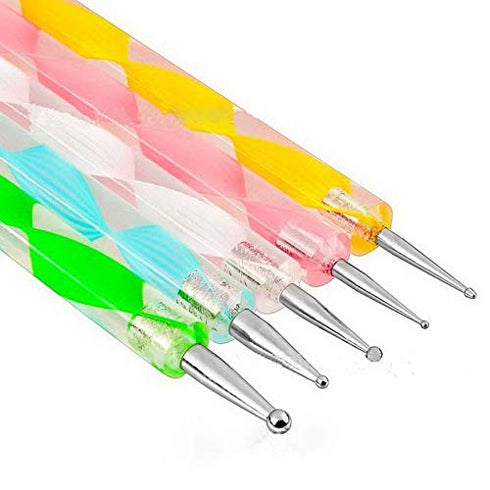 Nail Art Design Dotting Tools Set for Painting, 5PCS Brush Pen, Embossing Stylus for Nail Art