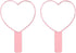 TBWHL Heart-Shaped Travel Handheld Mirror - Cosmetic Hand Mirror with Handle, Cute Portable Vanity Mirror for Men &