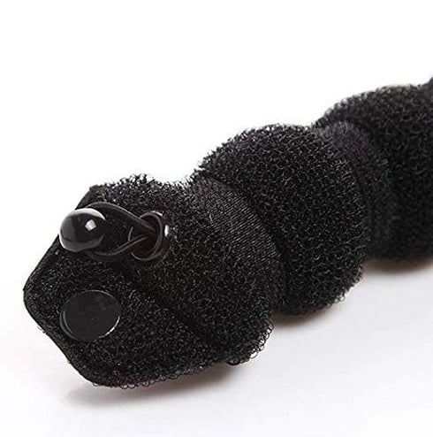 Set of 2 Black Magic Hair Styling Donut Bun Ring Styler Maker for Women, 1 Large + 1 Small