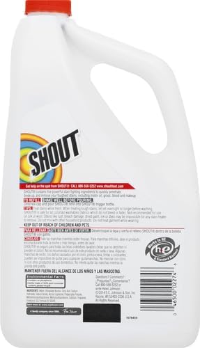 Shout Active Enzyme Laundry Stain Remover Spray, 60oz Prewash Refill, Triple-Acting Formula for 100+ Stains
