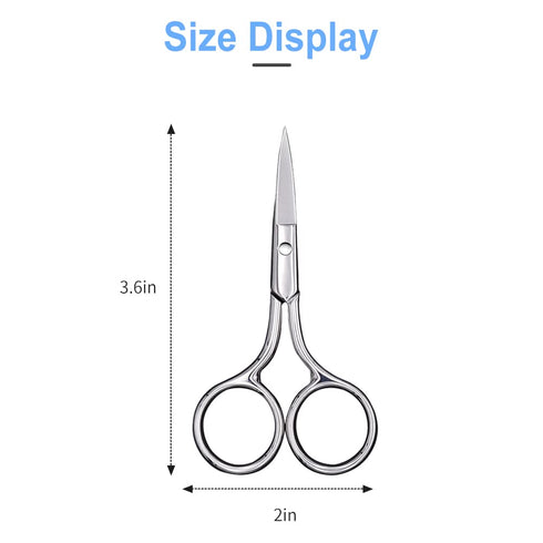 Eyebrow Scissors, Small Stainless Steel Scissors for Hair, Eyebrows, Nose Hair, Beard, Eyelashes, Cuticle - ASONTAO