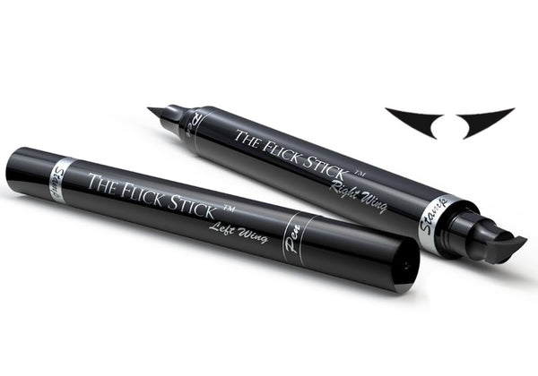 Winged Eyeliner Stamp - 2 x Black Liquid Eyeliner Pens, Easy Cat Eye Stencil Tool, SmudgeProof & Waterproof