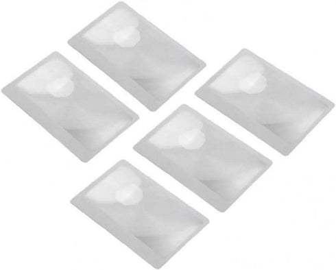 Sluswallow 3X Pocket Magnifier, 5Pcs Portable Fresnel Lens Credit Card Size Magnifying Glass