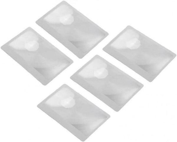 Sluswallow 3X Pocket Magnifier, 5Pcs Portable Fresnel Lens Credit Card Size Magnifying Glass
