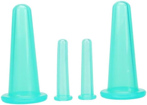 Tnyvm 4Pcs Green Massage Cupping Set Silicone Mini Facial Cups Face Massager Helper