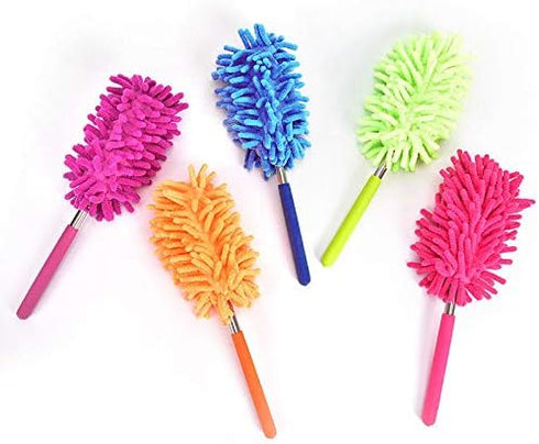 Microfiber Mini Duster Cleaning Brush: Extendable Handle for Indoor Home Ceiling Cleaning (Purple)