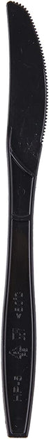Plastic Knives Disposable, Individually Packaged Black 7-Inch Commercial Knives, 100 PCS