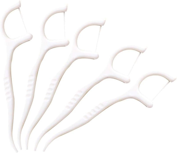 100 PCS White Dental Floss Picks, Clean Floss Picks for Oral Care