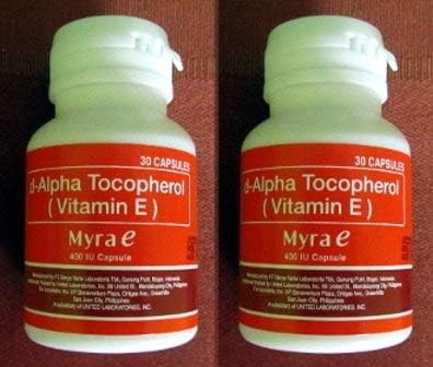 2 Bottles myra-e tocopherol 400 Capsules for Healthy Glowing Skin