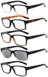 Eyekepper 5 Pack Reading Glasses for Men, Includes Reader Sunglasses, Spring Hinges, +1.75