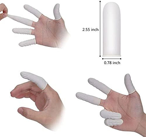 Cuttte Approx. 330 PCS Medium Latex Finger Cots, Disposable Finger Gloves Protectors, Thumb Covers for Fingertips