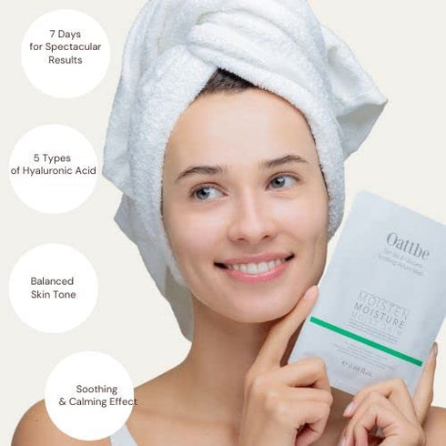 Syn Bio Beta Glucan 7 Pack Premium Korean Sheet Masks - Instantly Hydrating Face Masks with 5 Types of Hyaluronic Acid and Antioxidants