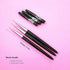 Nail Art Liner Brushes, 3PCS Metal Handle UV Gel Painting Nail Art Design Brush, 7mm/9mm/11mm
