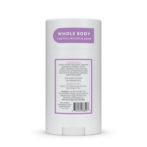 Native Whole Body Deodorant Stick - Naturally Derived Ingredients, 72 Hour Odor Protection, Lilac & Tea