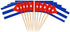 JAVD CYPS 100 Pcs Cuban Toothpick Flags, Mini Stick Cupcake Toppers, Country Picks Party Decoration, Cocktail Food Bar