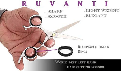 Ruvanti Left Handed Hair Cutting Scissors, 6.5” Professional Shears for Men/Women, Sharp Hairdressing/Haircutting