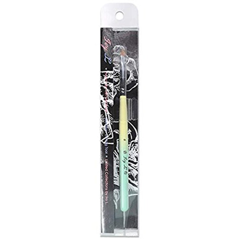 Ivy-L Premium French Gel Acrylic Nail Art Brush - Size 6 with Dotting Tool, Lime Green Wood Handle