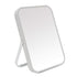 YEAKE 8-Inch Table Desk Vanity Makeup Mirror, Portable Folding Mirror with Metal Stand for Travel and Bathroom (Gray)